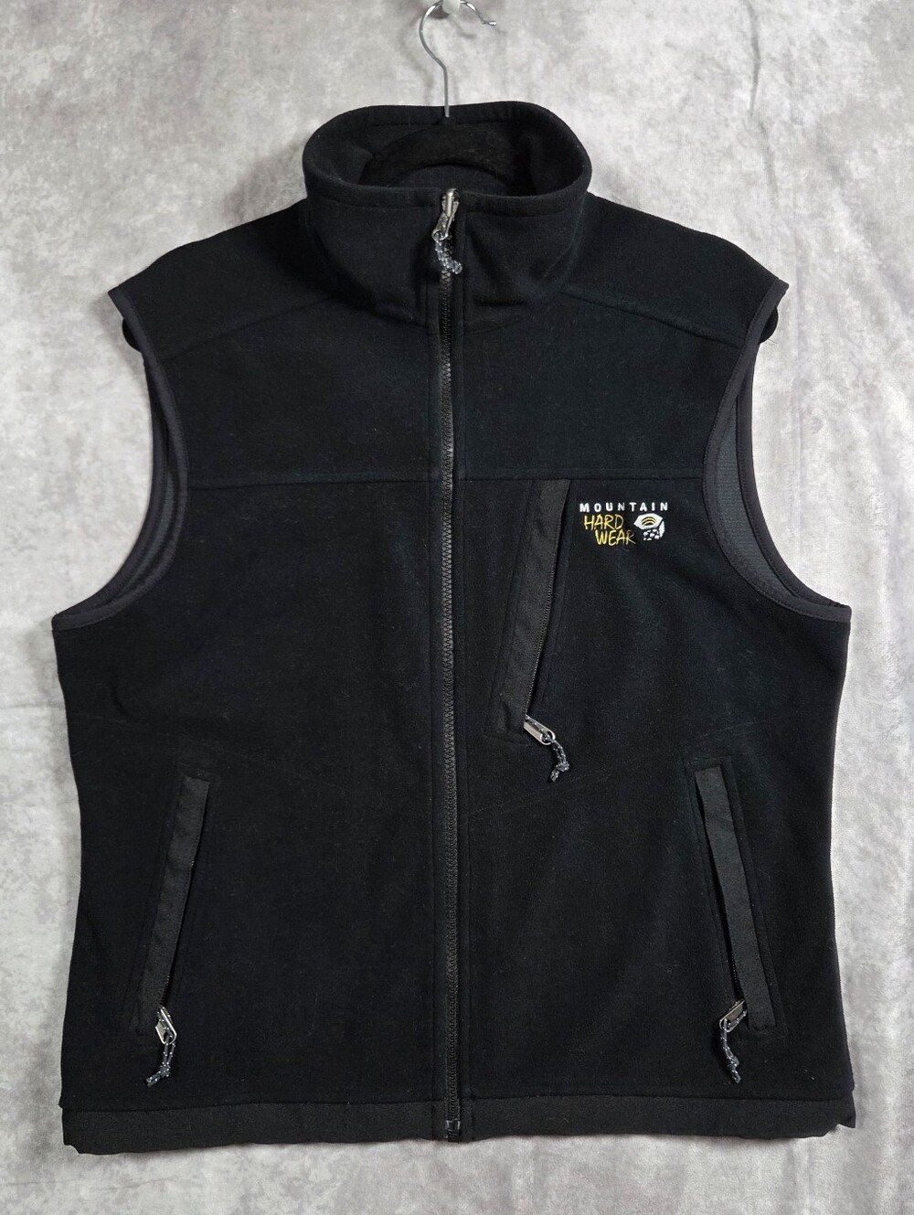 Mountain Hardwear Windstopper Fleece Vest Mens Size M Black Full Zip